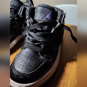 Kids Black and Purple Sneakers